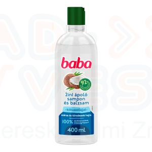 BABA 2in1 Sampon és Balzsam 400 ml Kókuszolajjal száraz töredezett hajra