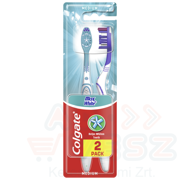 COLGATE fogkefe Max white közepes 1+1 Kép