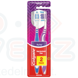COLGATE fogkefe ZigZag Plus közepes 1+1 db