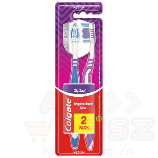 COLGATE fogkefe ZigZag Plus közepes 1+1 db Kép