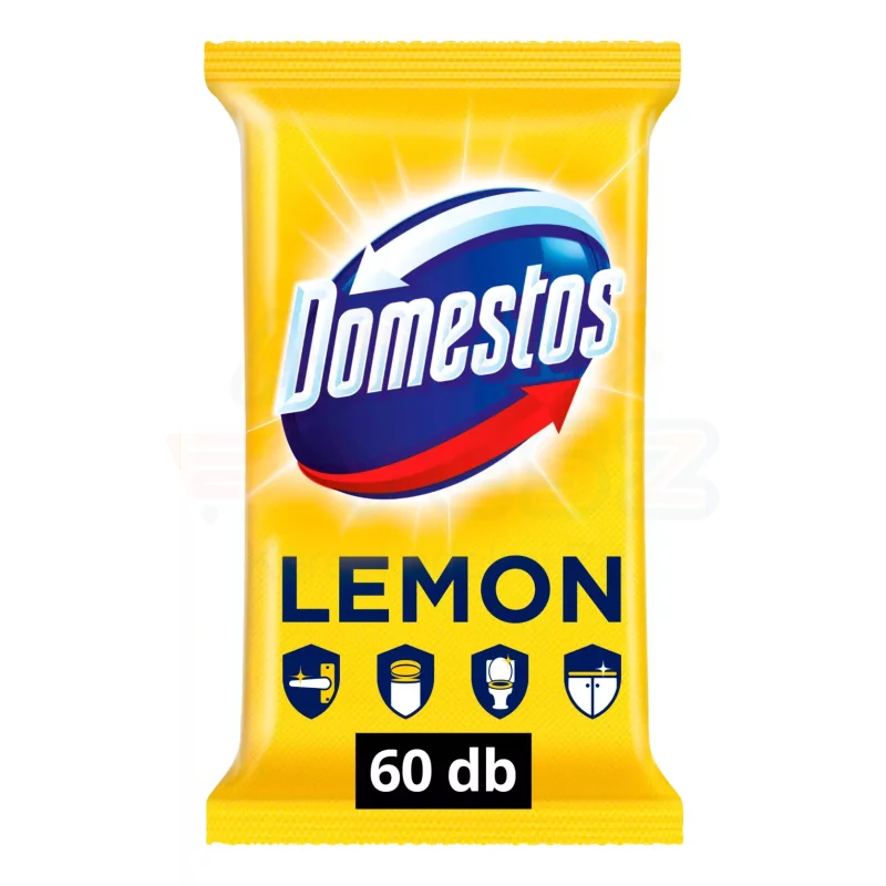 DOMESTOS fertőtlenítő törlőkendő 60 db Lemon Kép