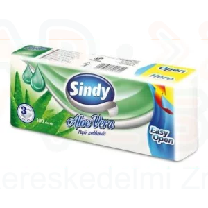 Sindy papírzsebkendő 3 rétegű 100 db Aloe Vera
