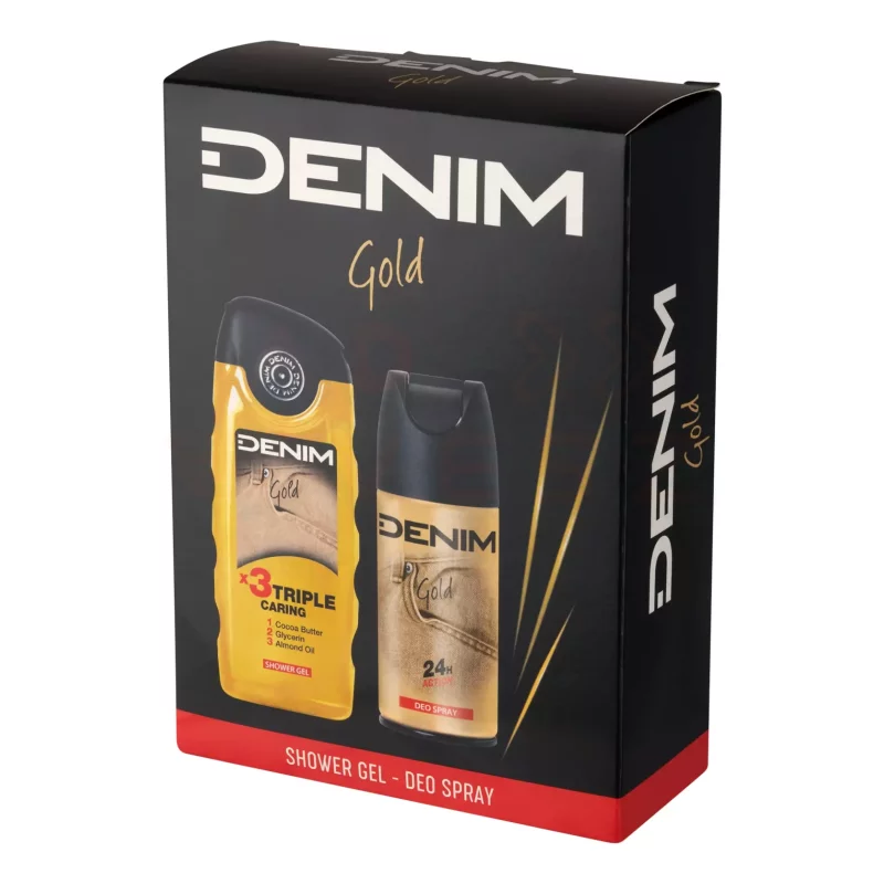 DENIM GOLD ajándékcsomag (deo+tusfürdő) 2025 Kép